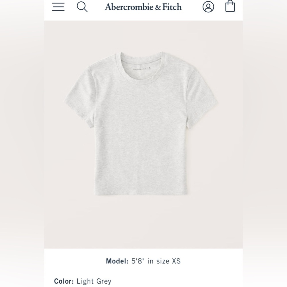 Abercrombie & Fitch Heather Gray Baby Tee